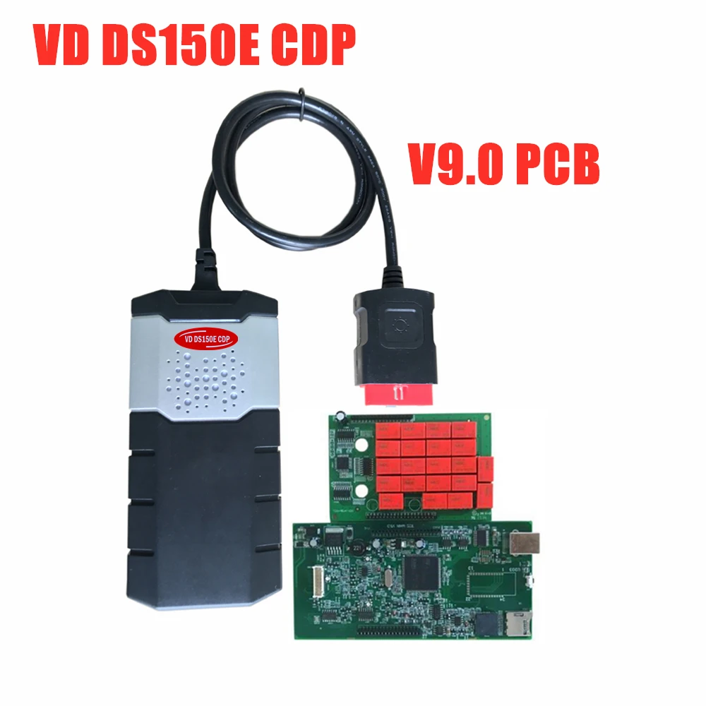 v9.0 плата vd ds150e c-d-p с bluetooth 2016R0/2015R3 OBD2 сканер инструмент для delphis+ полный 8 автомобилей/грузовиков Кабели - Цвет: without bluetooth
