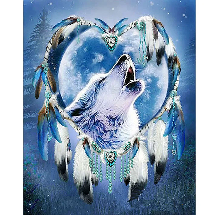 

Dreamcatcher Wolf Full Drill Square/Round Animal 5D Diamond Painting Diamond Embroidery Diamond Mosaic Cross Stitch Gift Rp255