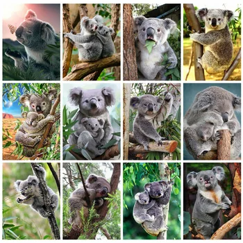 

Huacan Diy Diamond Painting Koala Wall Decoration Mosaic Animals Embroidery Handmade Gift Diamond Art