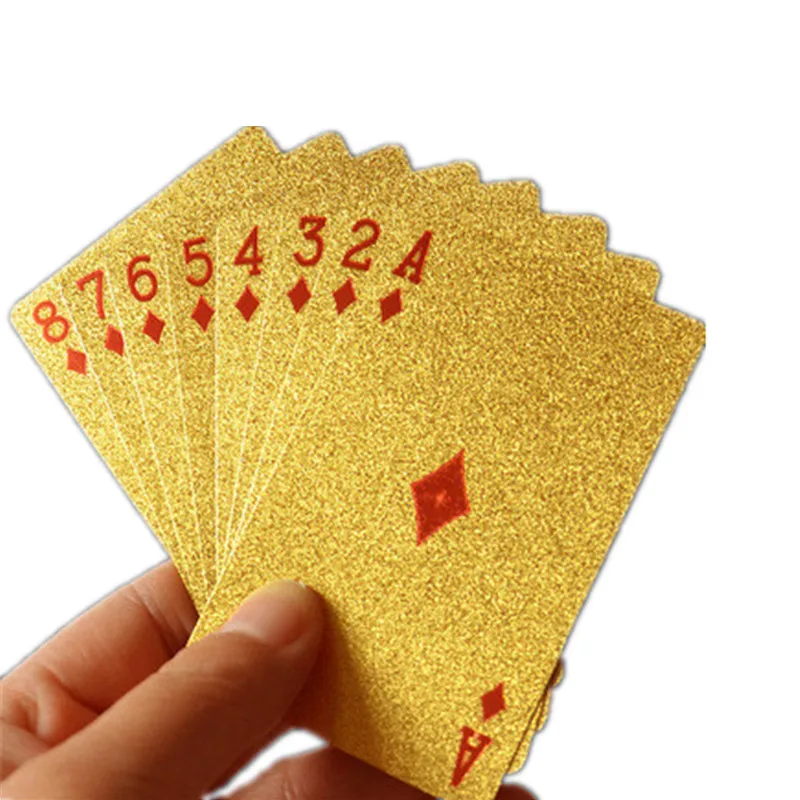 Пластиковые покерные игральные карты набор волшебных карт из фольги 24 К золота