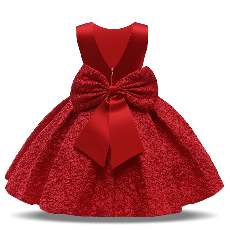 Kids Clothes Children Girls Princess Dress Beads Bow Baby Girls Christmas Party Dress Floral Ceremony Costume Ball Gown