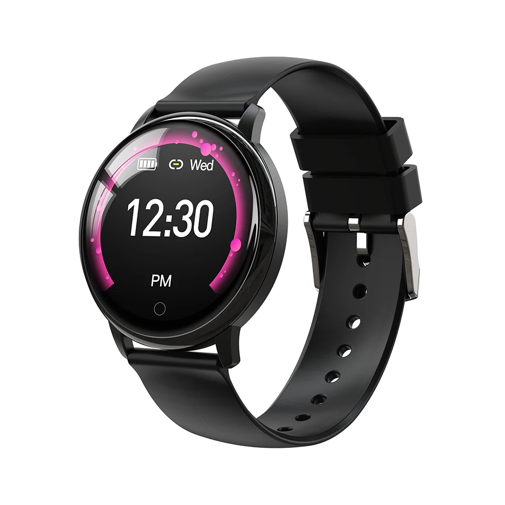 Silicone black E38 Смарт часы для мужчин и женщин водонепроницаемый спортивный браслет кровяное давление монитор сердечного ритма 1,22 Smartwatch стальной браслет - Цвет: Silicone black