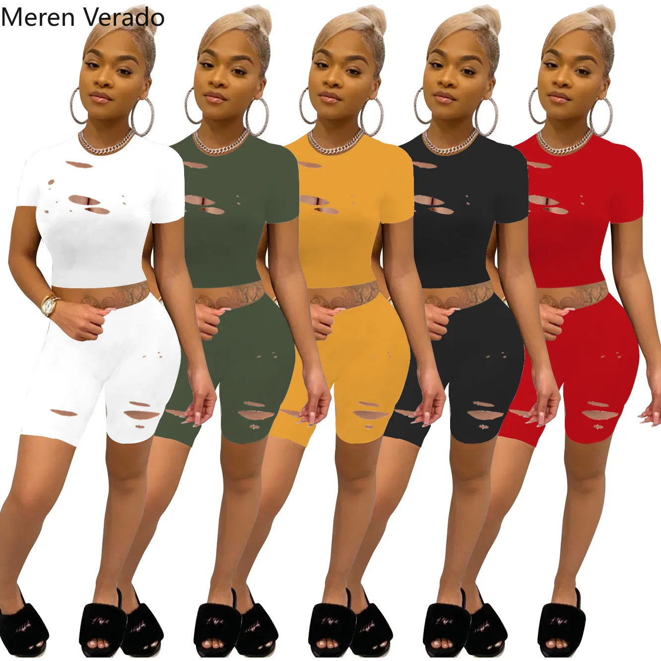 Two Piece Matching Shorts Top Womens Matching Short Top Set Women