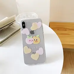 Для IPhone 6 6s 7 8 Plus X Xs XR Xs Max TPU Прозрачная мягкая задняя крышка простой мультяшный узор чехол для телефона