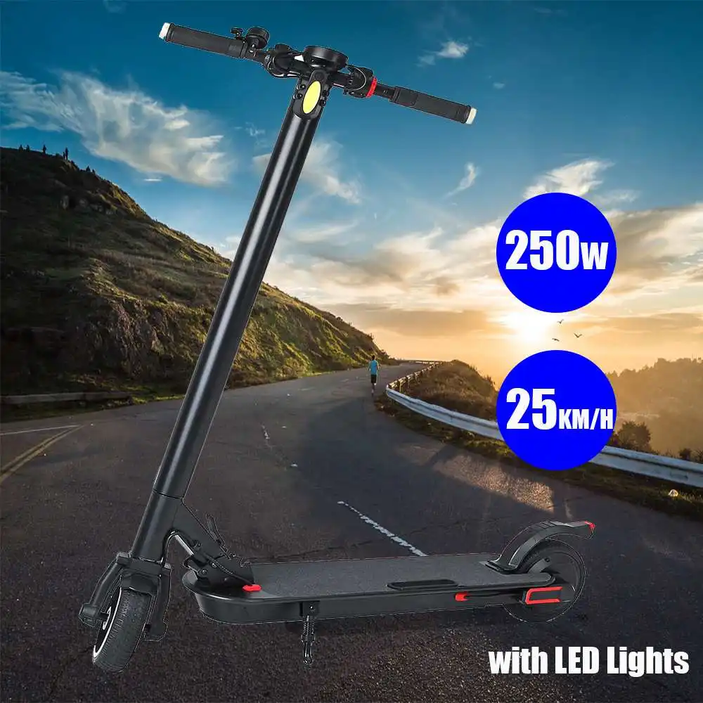 Flash Deal Adult Electric Scooter Foldable Electric Scooters100-240V 250W Black/White  Throttle Grip kids Electric Bike Hover Board Scooter 0