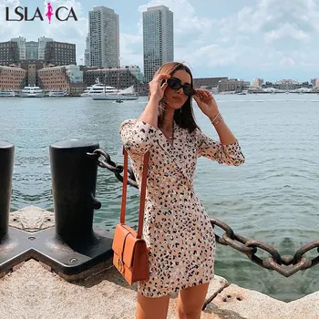 

Lslaica New women's printing long-sleeved jacket fashion temperament suit lapel office elegant jacket 2019 autumn female