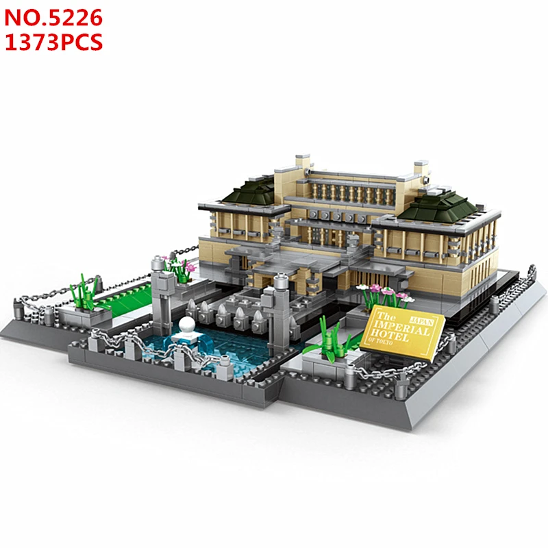 

1373 Pcs NEW Architecture landscape Japan Imperial Hotel Building Blocks Bricks Classic Skyline Model Kids Toy Gift Street view