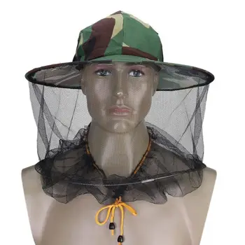 

Camouflage Fishing Hat Bee Keeping Insects Mosquito Net Prevention Cap Mesh Fishing Cap Outdoor Sunshade Lone Neck Head Cover