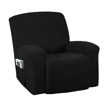 

4 Pieces Furniture Protection Recliner Chair Cover Daily Solid Home Decor Slipcover Living Room Anti Slip Easy Clean Washable