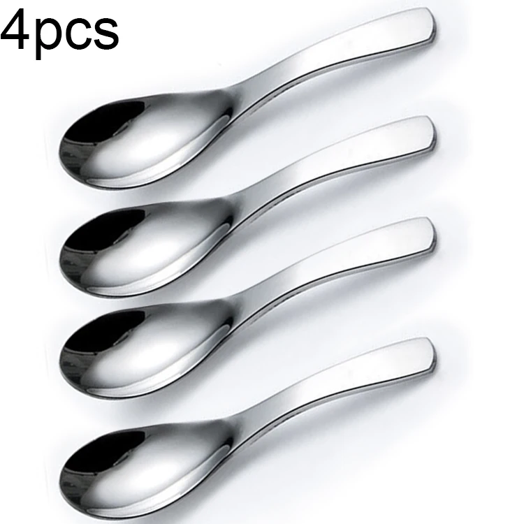 

4Pcs Portable Lunch Cute Soup Spoon Stainless Steel Travel Tableware Childrens
