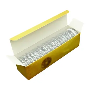 

20ocs/box 51mm Round Coin Capsules Containers Clear Plastic Coin Cases Protector Storage Box Container for 17-37mm