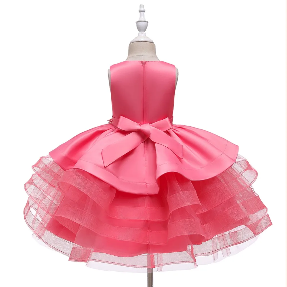 Платье с цветочным узором для девочек, платье-пачка для девочек, одежда для детей элегантные платья для девочек из органзы, вечерние платья принцессы для детей возрастом от 2 до 10 лет