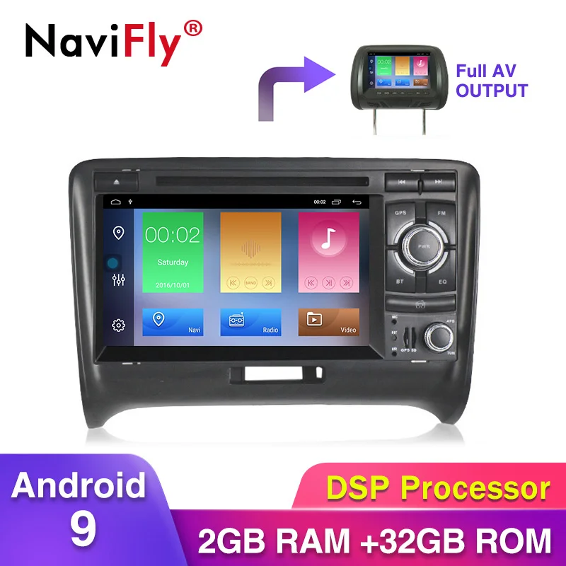 

In stock Android9 RDS 32G ROM 2G RAM 2din Car GPS Audio For Audi TT MK2 8J 2006 2007 2008 2009 2010 2011 2012