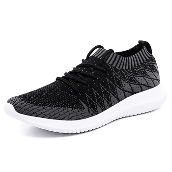 

2020 Shoes Men Breathable Soft Bottom Lightweight Men Sneakers Mesh Lace-up Mens Shoes Casual Non-slip Running Summer Size 48