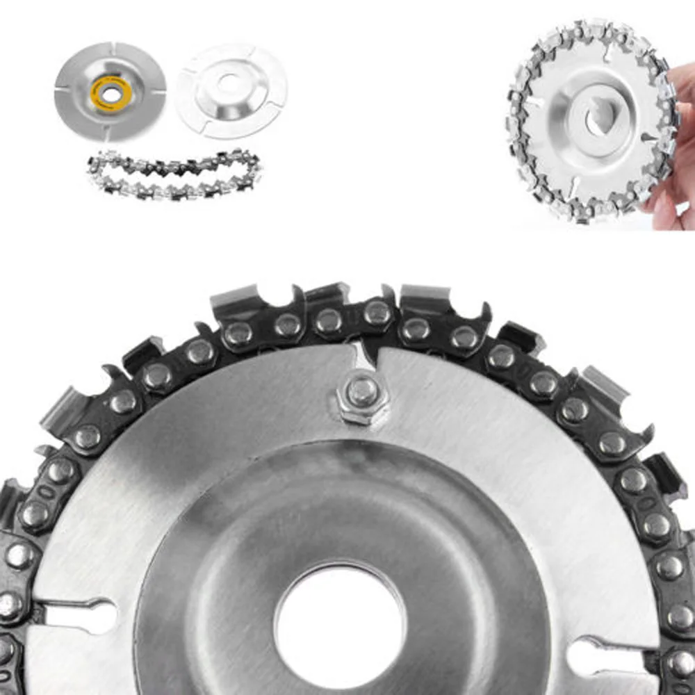 4 Inch 22Tooth Grinder Disc Round Chain Saw Disc Cut Carving Abrasive Wheel Woodcarver For Angle Grinder Sculpting Tool
