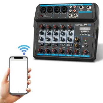

6-channel mixer with sound card for domestic civil performance stage USB small 6-channel mixer Audio mixer