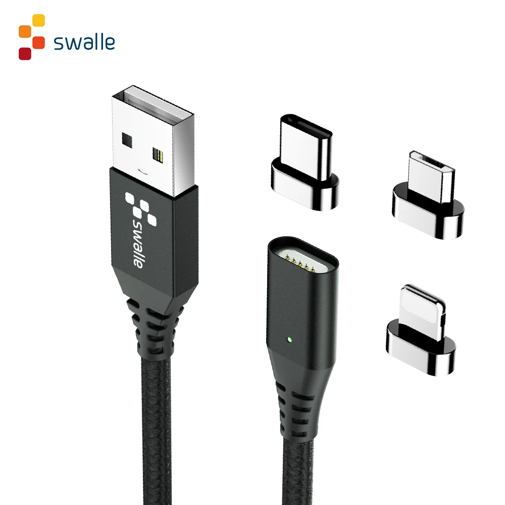 Swalle Быстрый Магнитный кабель Micro usb type-C кабель для iPhone 7 XS X 8 6 Plus для samsung S7 S8 huawei магнитные кабели для зарядки