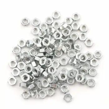 

100 pcs Carbon Steel Hexagon Screw Nut Steel Hexagonal Galvanized Nut M2 M2.5 M3 3.5M M4 M5 Nut