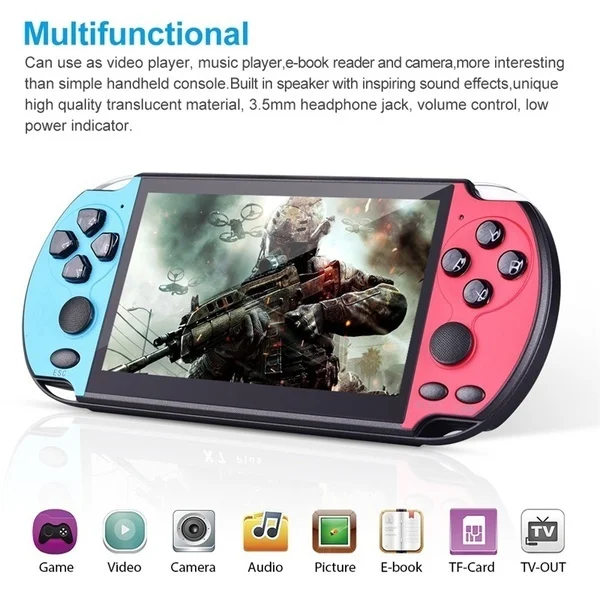 2020 New Upgrade 5.1inch Hand-held Gaming Player 8GB ROM PSP Console Hand  Game Machine Built-in 3000+ Games PK Nintendo Switch