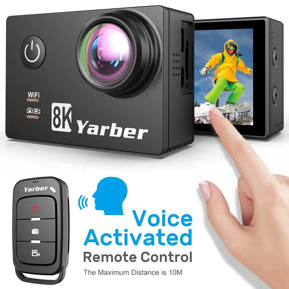 Yarber 8K Спортивная экшн-видеокамера 40 м Водонепроницаемая WIFI велосипедный шлем Camara Deportiva 20MP Full HD видеокамера с пультом дистанционного управле... Yarber 8K Спортивная экшн-видеокамера 40 м Водонепроницаемая WIFI велосипедный шлем Camara Deportiva 20MP Full HD видеокамера с пультом дистанционного управле...