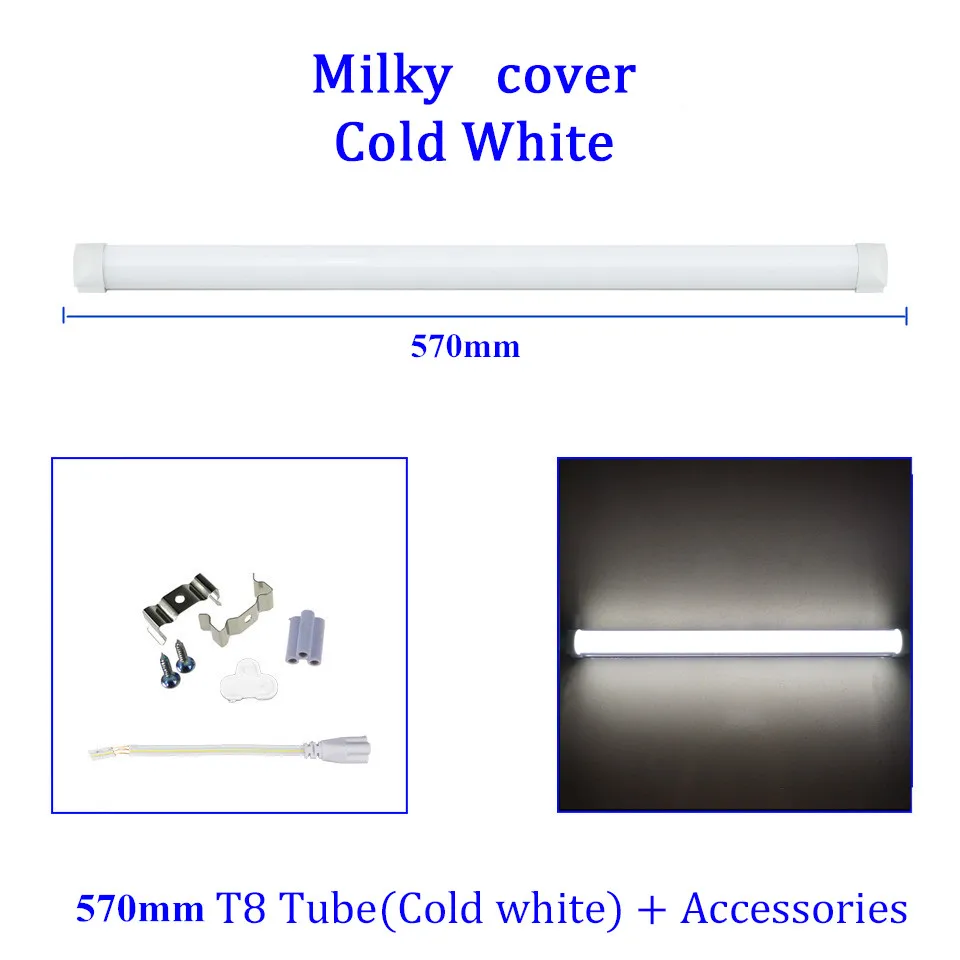 2FT T8 светодиодный прозрачный/молочный чехол 2835 SMD 2000 люменов T8 V-shape Интегрированный Светодиодный трубчатый AC85V-265V 20 Вт 96 шт. светодиодный светильник - Испускаемый цвет: CW Milky Cover