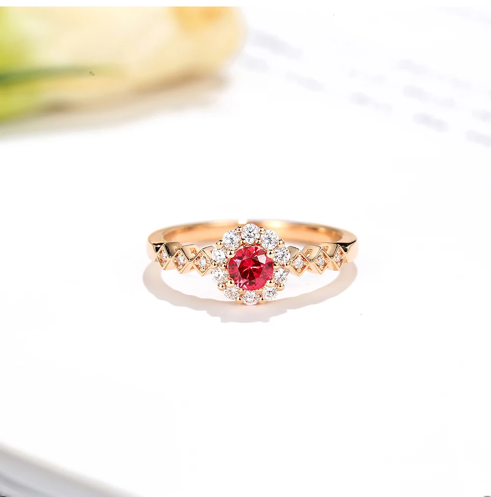 AULEEZE 0.25CT кольцо из природного рубина настоящий бриллиант 18 К розовое золото кольцо с драгоценным камнем Ювелирный Подарок на юбилей