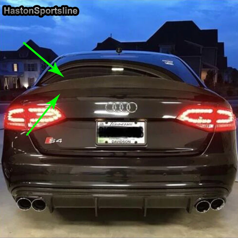 Для Audi S4 B8 4 Двери Седан HK Стиль углеродного волокна спойлер заднего багажника