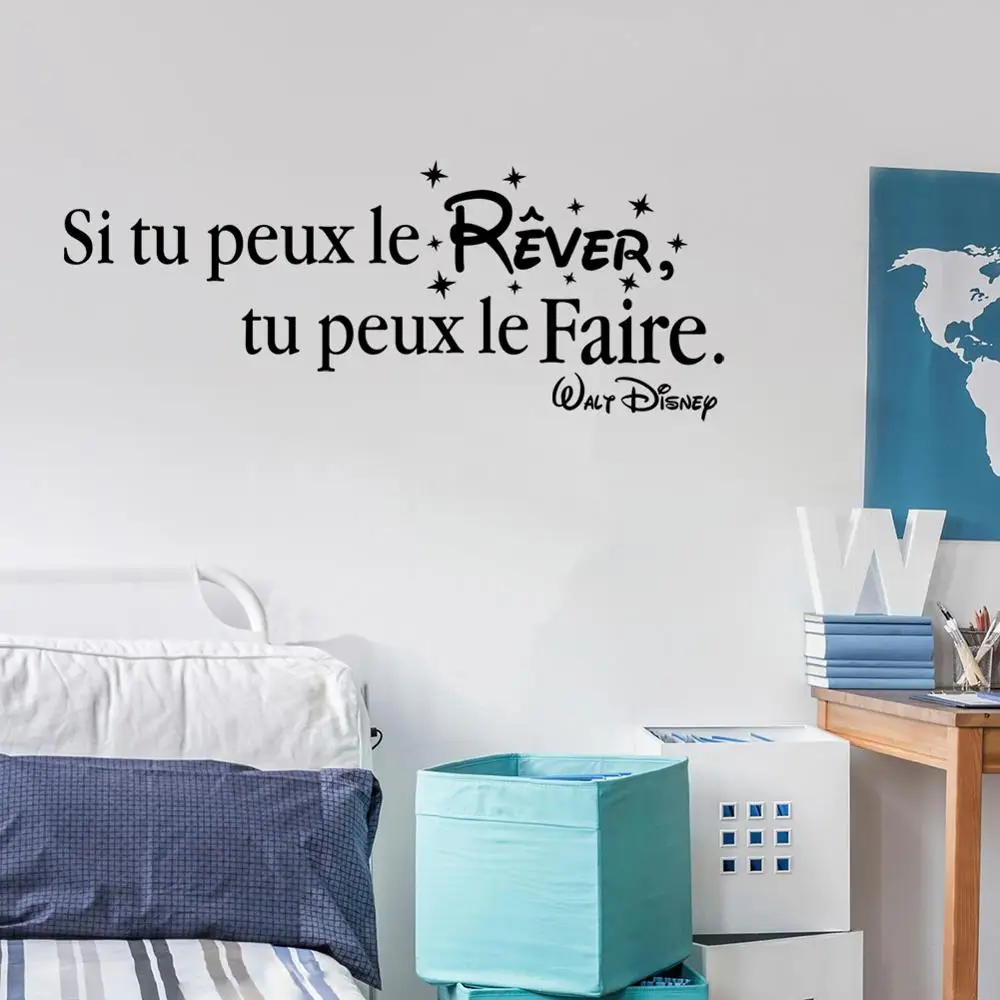 

DIY Vinyl Wall Stickers Wall Decals French Motivational Quotes "Don't Dream Your Life" Kids Room Nursery Art Decals