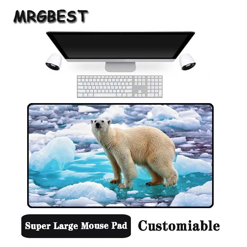 MRGBEST Big Promotion Large Size Multi-size Locked Mouse Glacier and polar bear animal Pattern PC Computer Notebook Desk Mat | Компьютеры