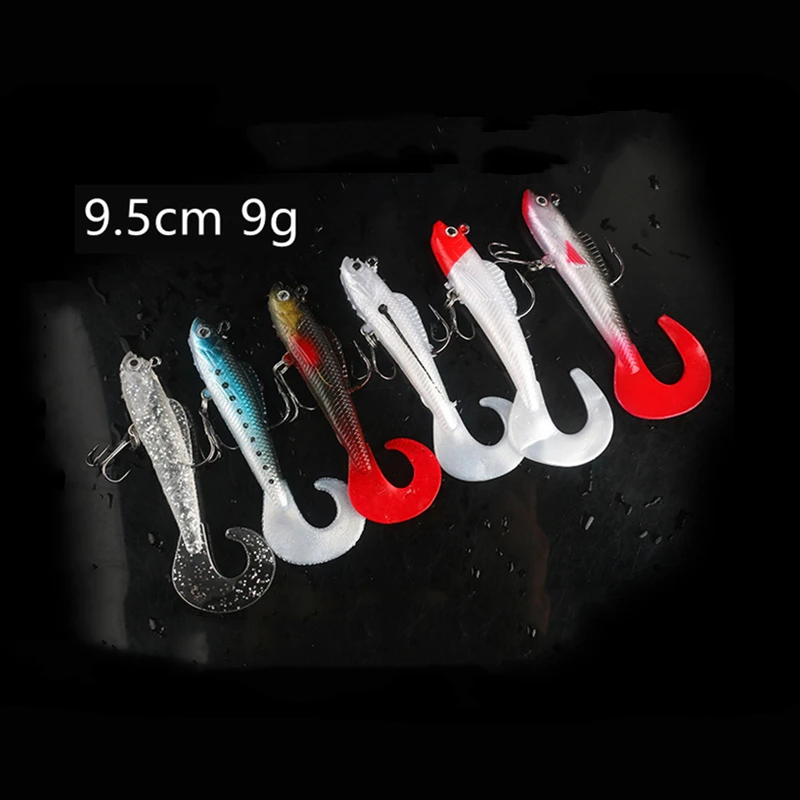 1 Pcs Lead Head Silicone Soft Lure Fishing Jig Wobbler Swimbait 9.5cm 9.5g Isca Artificial Bait Carp Bass Fish Pesca Tackle