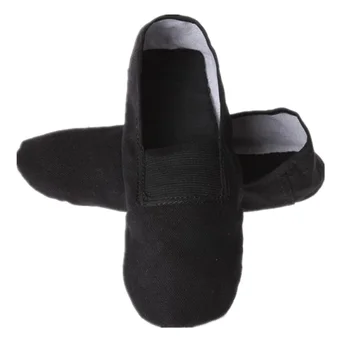 

USHINE EU22-45 Full Leather Sole Black White Flat Yoga Teacher Fitness Gymnastic Ballet Dance shoes Children Woaman Man big size