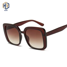 Модные женские крутые квадратные градиентные солнцезащитные очки для вождения, Ретро стиль, фирменный дизайн, мужские негабаритные солнцезащитные очки Oculos De Sol
