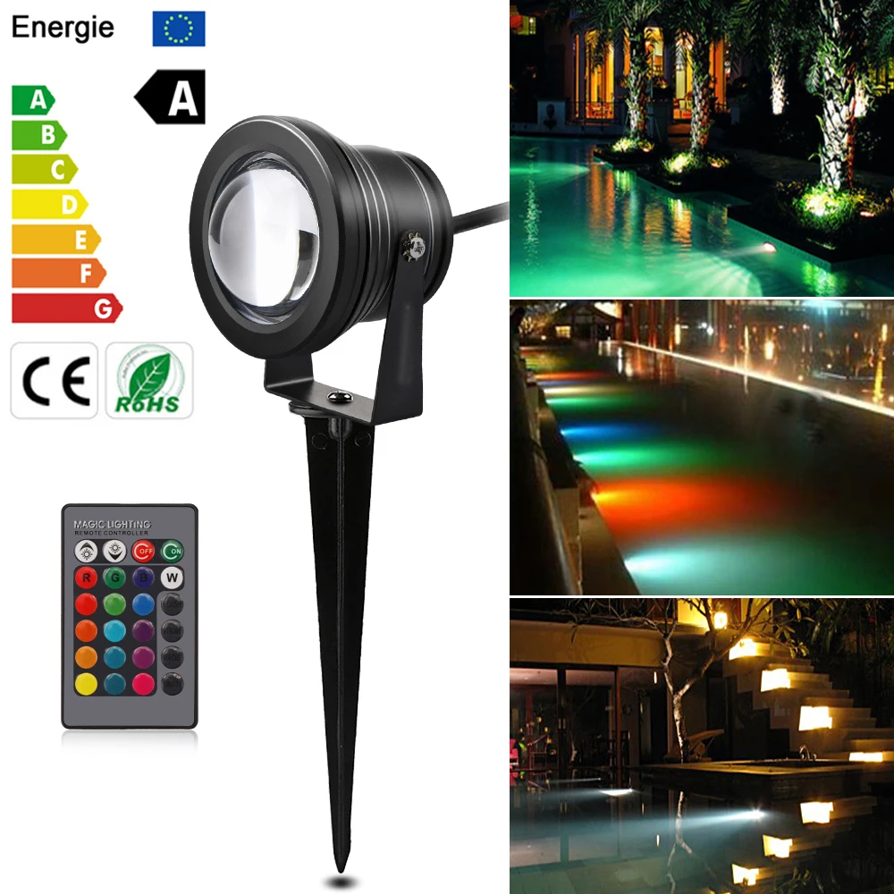 Outdoor LED Wall Spot Lamp Light Garden Lighting RGB Remote Control Dimmable 