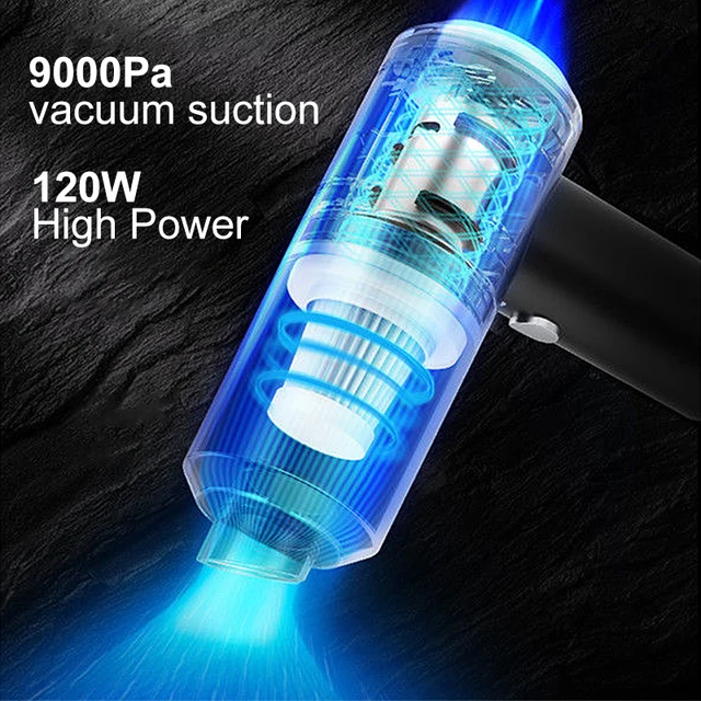 Car Vacuum Cleaner Wireless Portable Handheld auto Vacuum 9000PA120W High Suction Power Mini Vacuum AUTO Cleaning home appliance 2