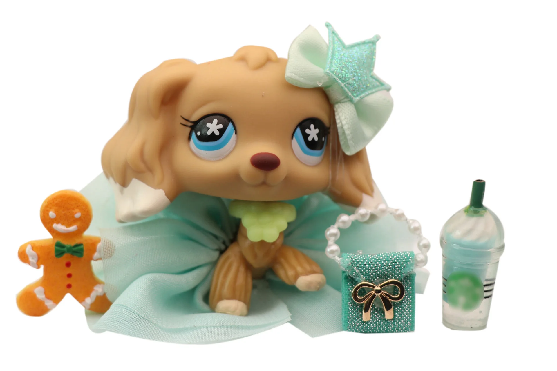 Кокер спаниель из коллекции Pet Shop 748 желтая поднятая лапа собака щенок фигурка с