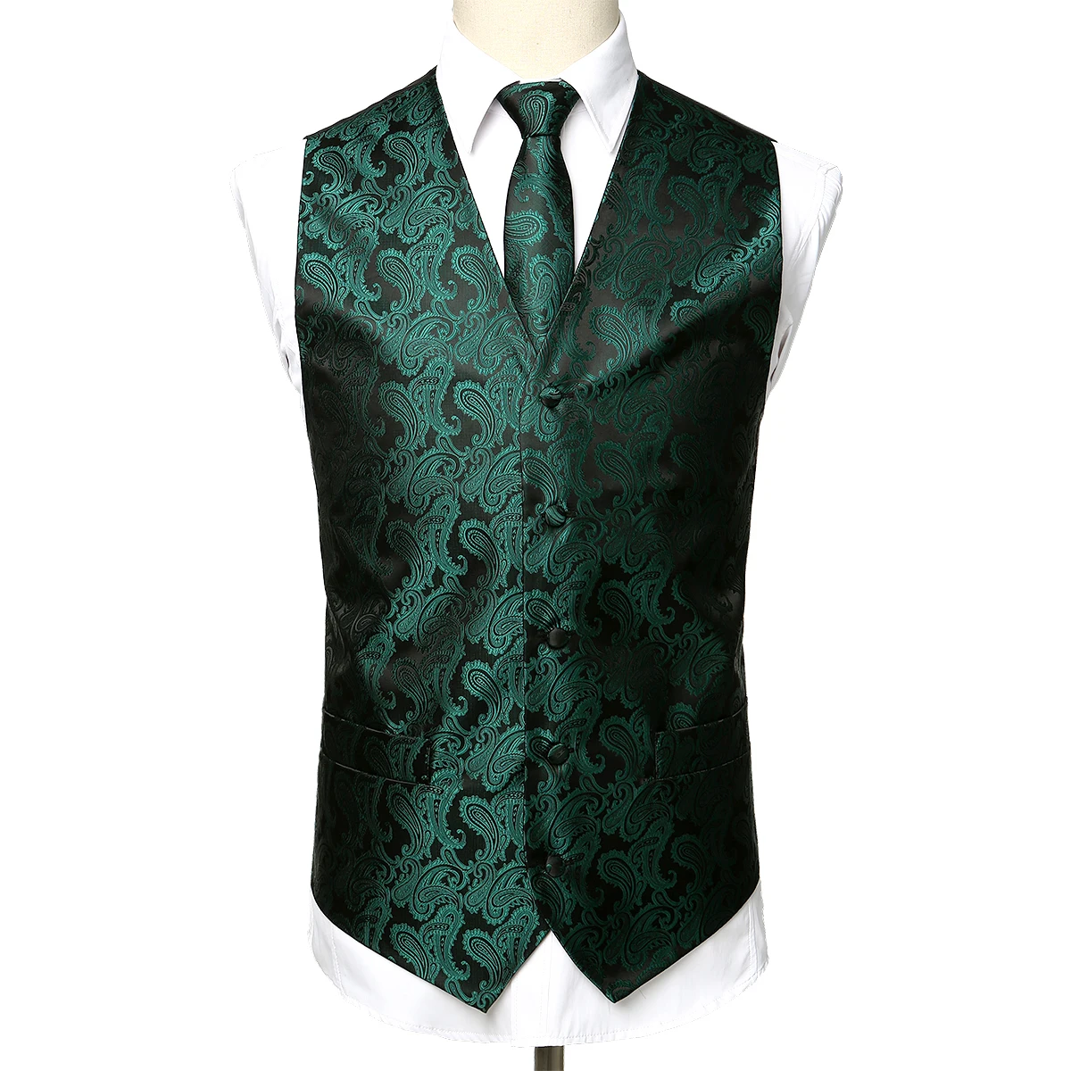 Classic Paisley Men Vest Set(Vest+Necktie+Pocket) 3pcs Vest Men Jacquard Wedding Party Mens Suit Vests Casual Waistcoat Men USA