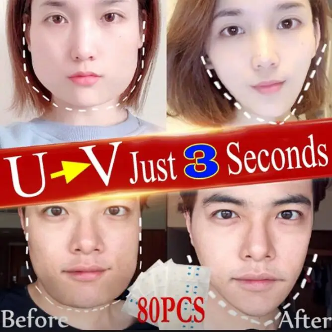 40 80 160pc Face Lift Sticker Thin Face Stick Anti Sagging V Shape Anti Cellulite Invisible 1
