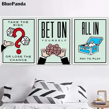 

Alec Monopolies Art Take The Risk Bet On Yourself All in Motivational Quote Posters And Prints Decorative Home Decor