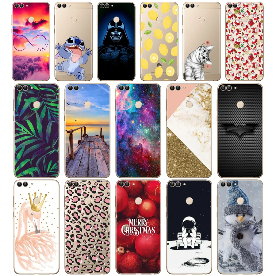 

Huawei P Smart Case TPU Soft Silicone Transparent Back Cover Phone Case Huawei P Smart Cover FIG-LX1 Enjoy 7S Case