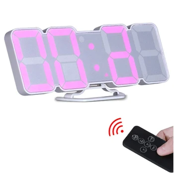 

Colors Changing Remote Control 3D LED Digital Wall Clock Voice Control Electronic Table Wall Watches Nixie Clock Kitchen Horloge