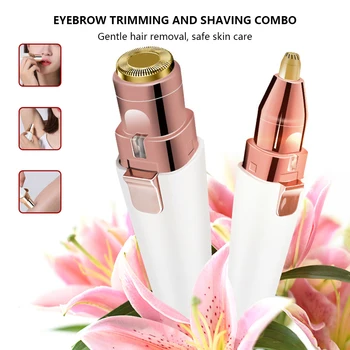 

Portable 2 in 1 Electric device Electric Epilator Women Painless Hair Removal Female Upper Lip Cheeks Shaver Face Hair Remover