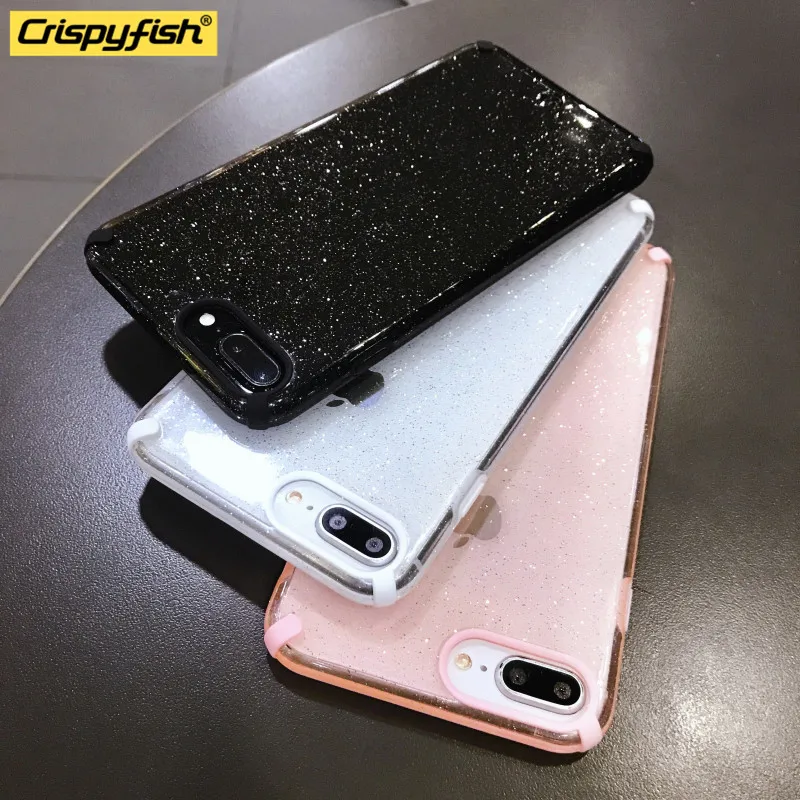 Colourful Glitter Powder Phone Case For iPhone 11 Pro XR XS Max 8 7 Plus 6 Transparent Bling Soft TPU Shockproof Back Cover | Мобильные