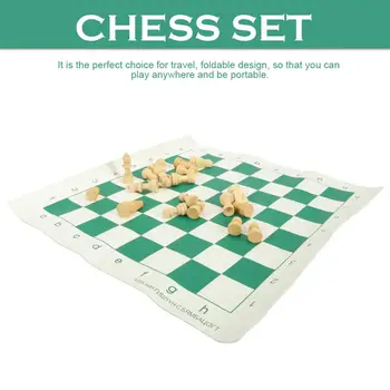 

Foldable Chess Leather Chessboard Set Roll-up Travel Chess Set In Carry Tube With Shoulder Strap Great Beginner Chess Set
