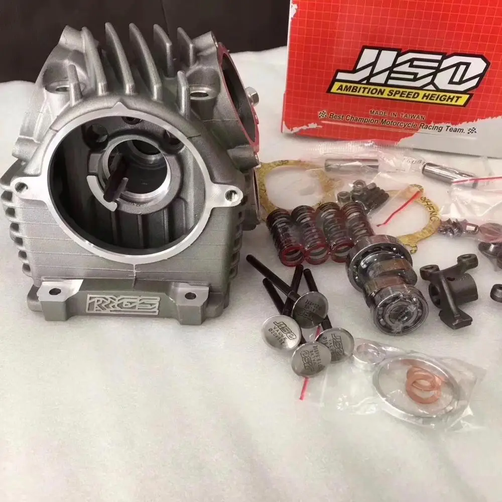 Головка блока цилиндров JISO BWS125 RS100 MIO115 CYGNUS GTR 4 клапаны Ex24.5 In25.5 / Ex26.5 In28.5 для больших