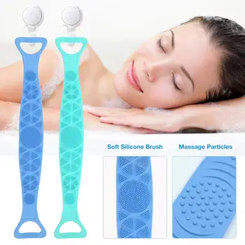 

Silicone Back Scrubber Soft Loofah Bath Towel Bath Belt Body Exfoliating Massage For Shower Body Cleaning Bathroom Shower Strap