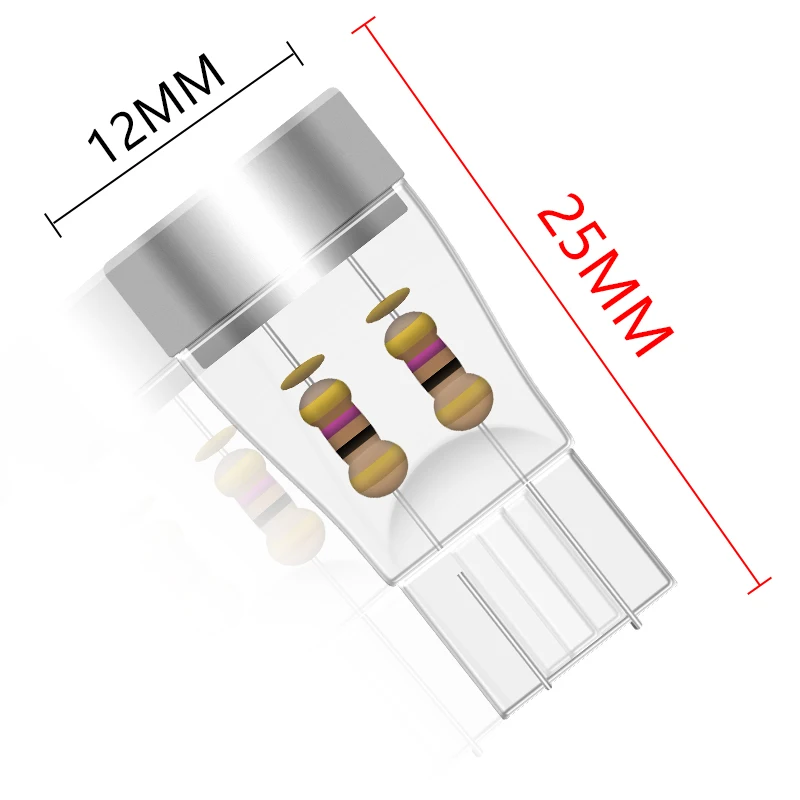 2PCS T10 W5W LED Super Bright with Projector Lens White Bulb License Plate Light Lamp Signal Light DC 12V Car Styling