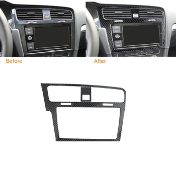 

Carbon Fiber GPS Navigation Panel Cover Trim Decoration Frame for Golf 7 MK7 2014-2019