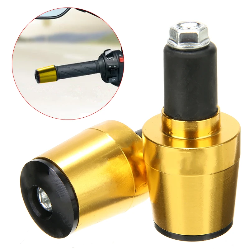 Mayitr 2PCS Motorcycle Handlebar Hand Grip Bar End Plug Cap Slider 7/8" CNC Aluminum Rod Handle Protecting