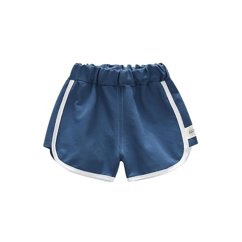 Для маленьких мальчиков и девочек повседневные штаны; удобная одежда для малышей для девочек и мальчиков однотонная полоса Повседневное спортивные шорты Штаны одежда Новые - Цвет: Синий