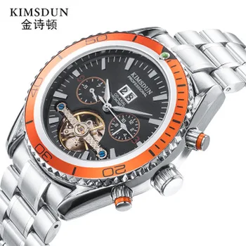 

KIMSDUN Top Brand Tourbillon Skeleton Automatic Mechanical Watches Mens Wrist Watch Male Clocks Relogio Military Stainless Steel